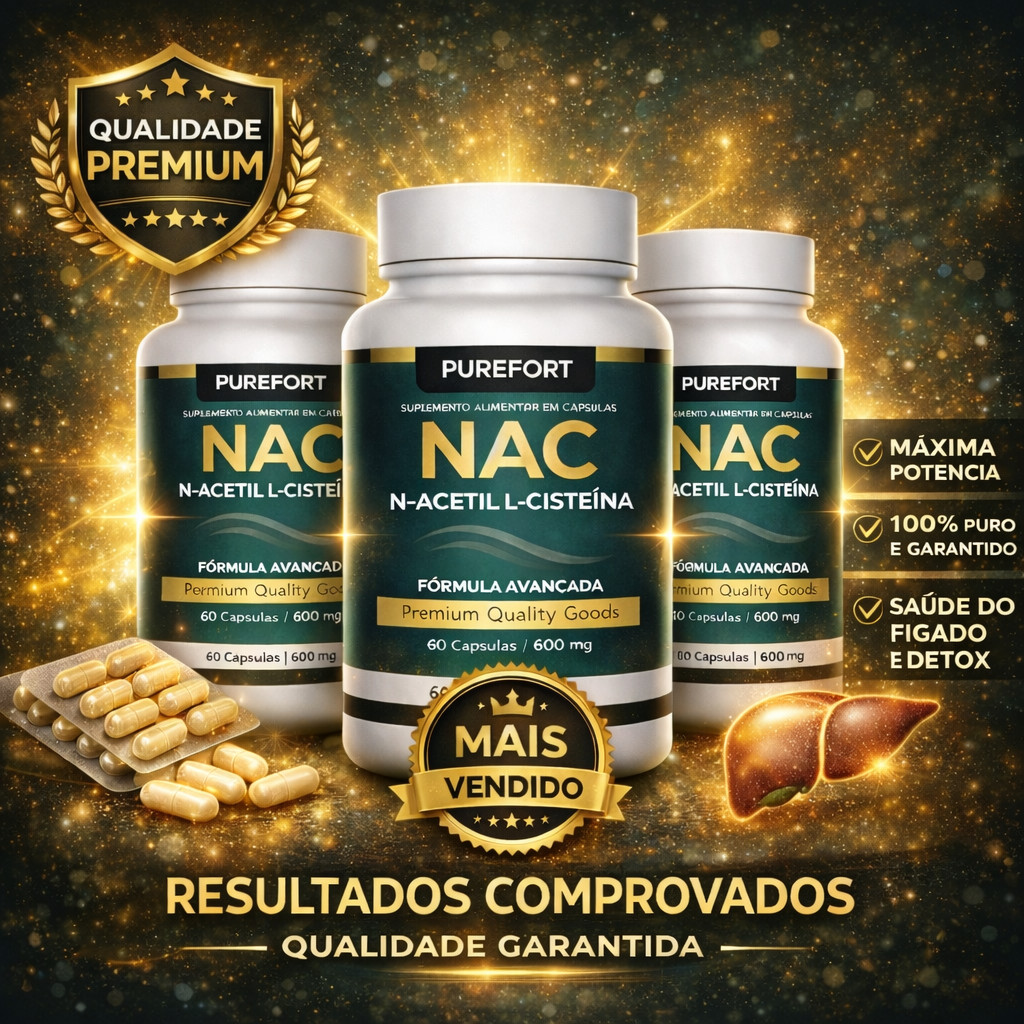 Kit 3 NAC 600mg – N-Acetilcisteína | Imunidade & Fígado Saudável |Precursor da Glutationa 180 Caps