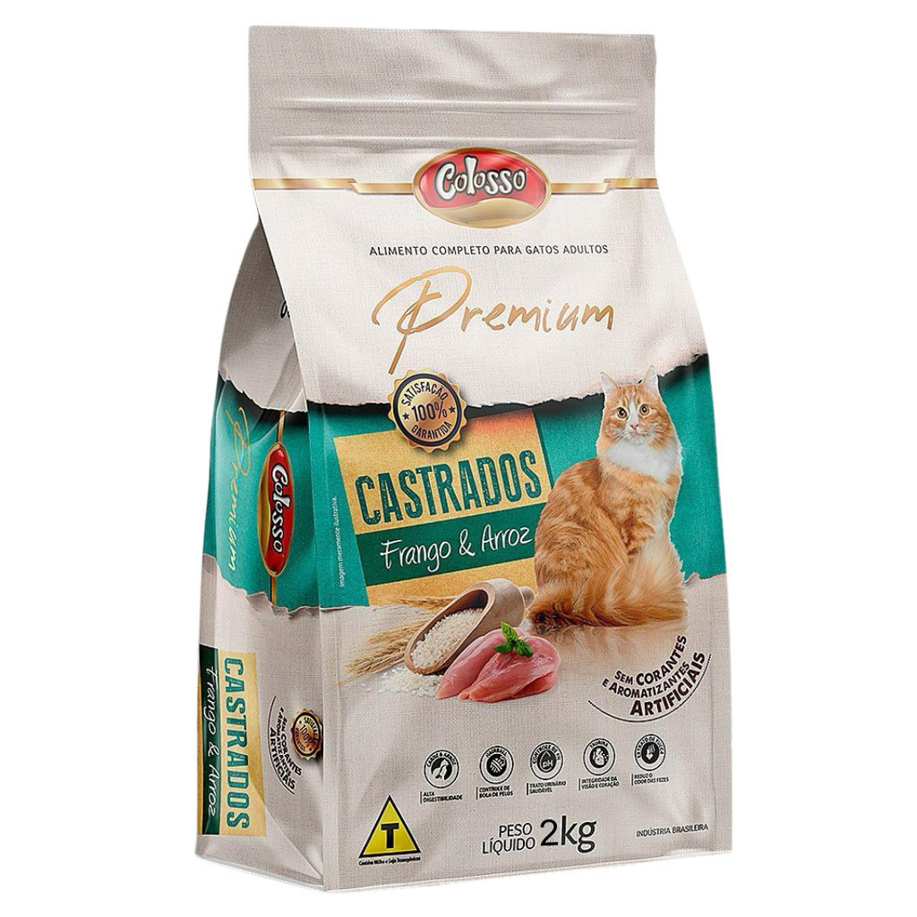 Ração Colosso Premium Gato Castrado 2 Kg Frango Envio Rápido