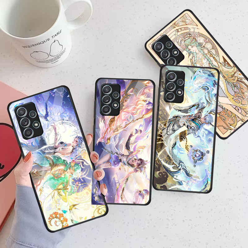 Honra Dos Reis Caso De Telefone Vidro Para Samsung Galaxy A16 A15 A25 A35 A55 A53 A54 A34 A14 A32 A52 4G 5G Capa A56 A54