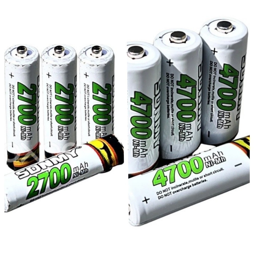 Kit Pilhas Recarregáveis Maxday – 4x AA 4700mAh + 4x AAA 2700mAh, Alta Capacidade