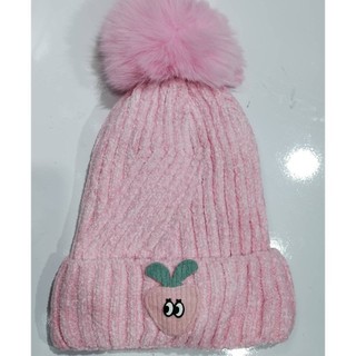 touca chapéu inverno lã menina pompons várias cores（nvtq）