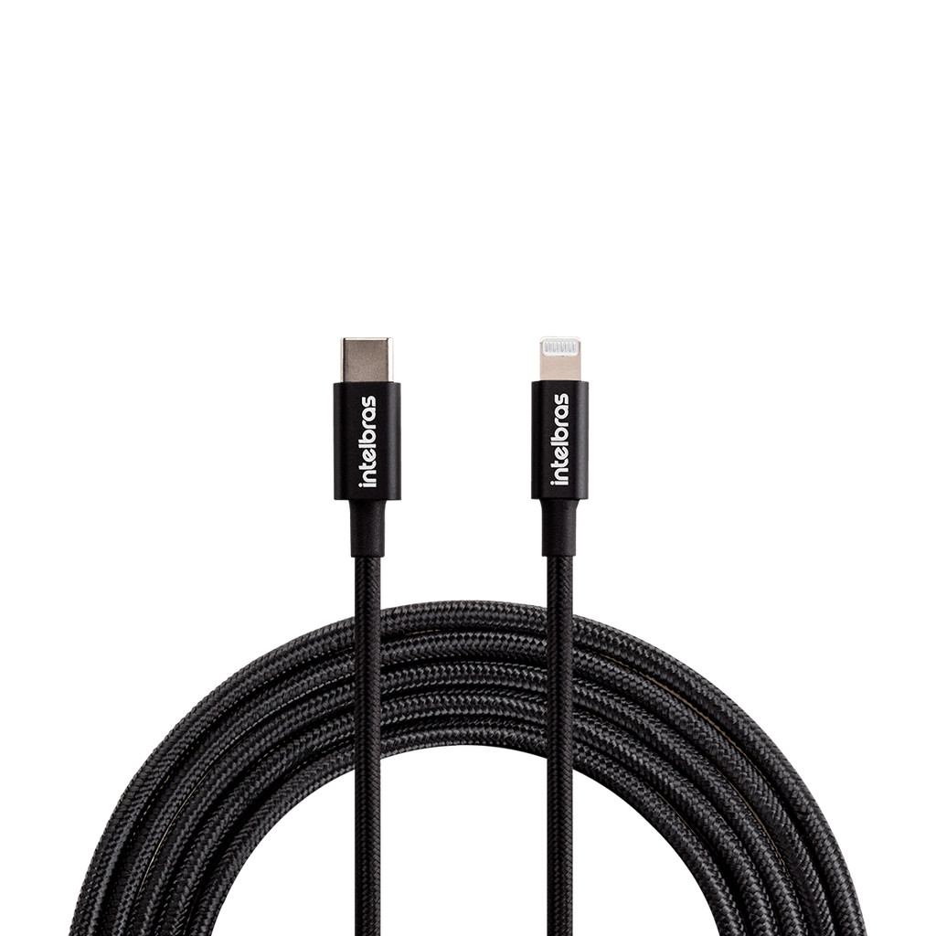 Imagem Cabo USB-C Lightning 1,5m em Nylon Preto Intelbras EUCL 15NP