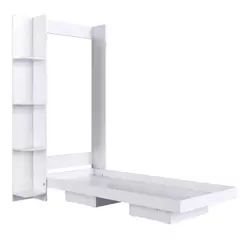Cama Articulada Solteiro Vertical com 4 Prateleiras e 2 Nichos CV1085 80cm Branco - Art In Móveis
