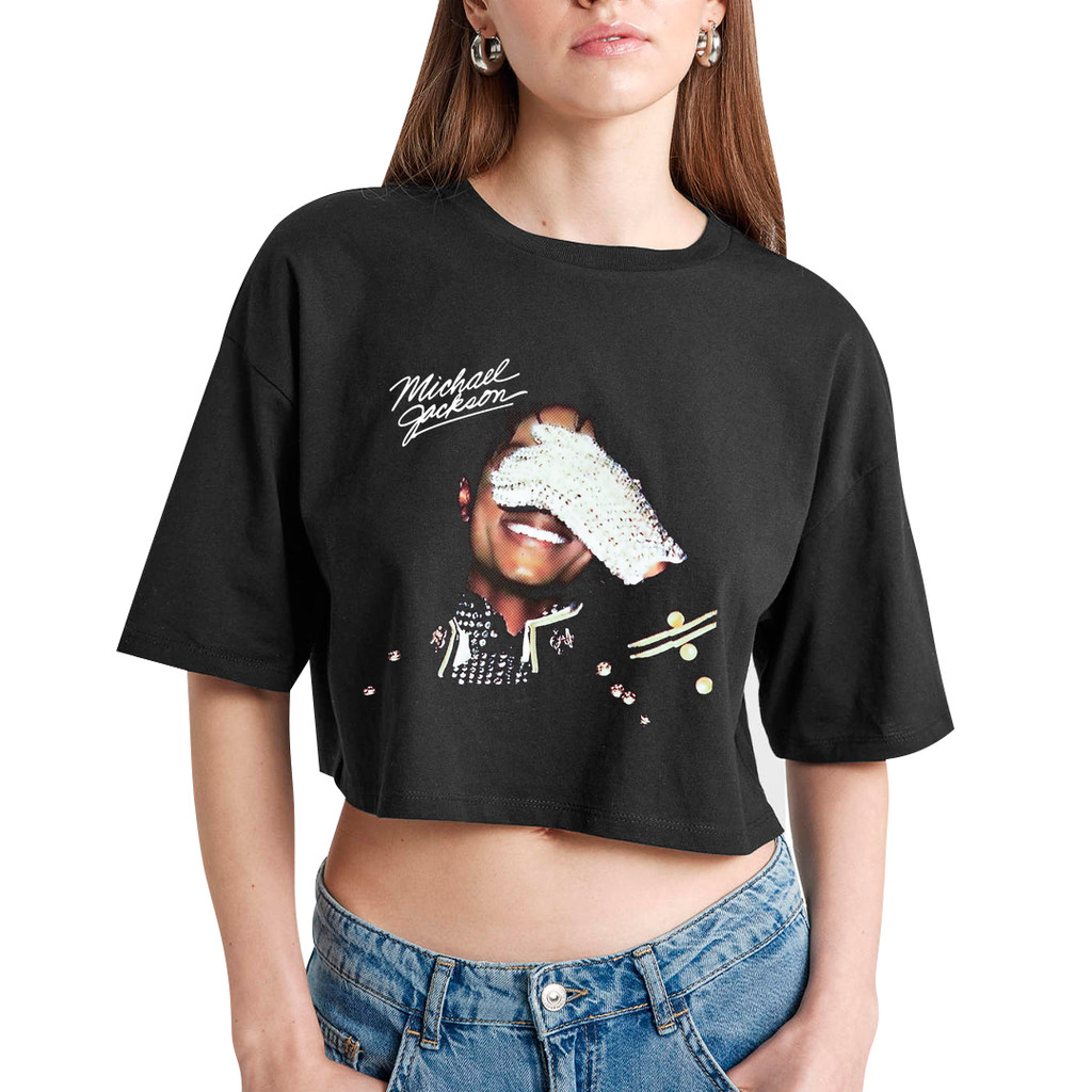 Cropped Oversized Michael Jackson Rosto Mão Atoms