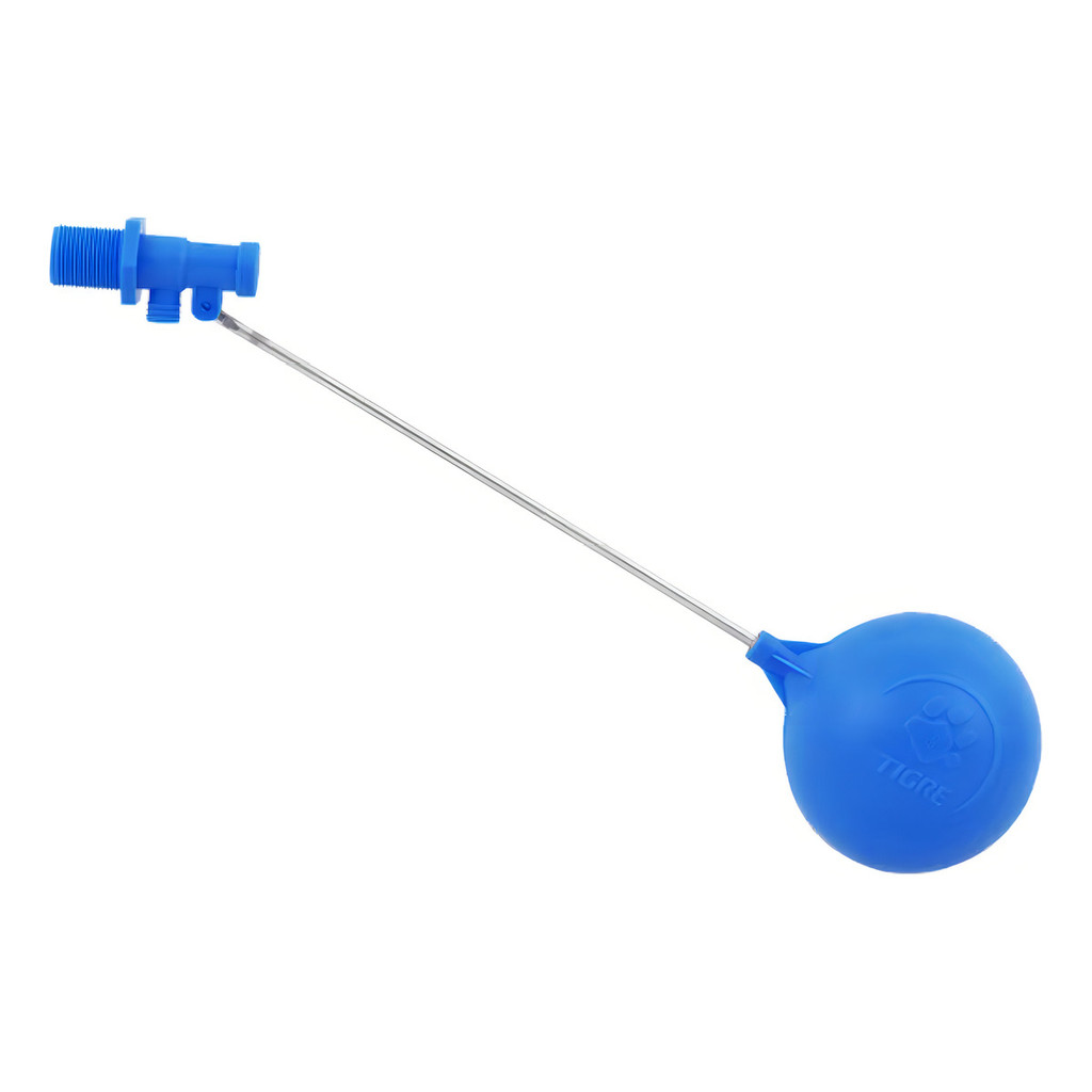 Torneira Boia 3/4 Para Caixa Dagua Haste Metal Tigre Azul Fosco