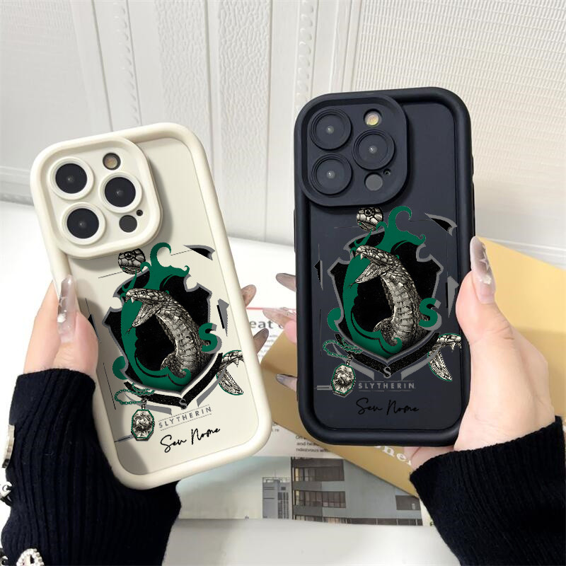 capinha personalizados Harry Potter Crachá Sonserina para iphone 13 normal 15 14 11 12 17 16 pro max 15 plus 13 pro capa