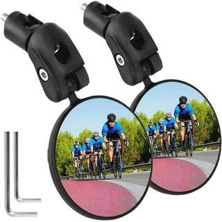 Espelho Retrovisor para Bicicleta, Espelho Convexo de Segurança HD para Ciclismo com Suporte Ajustável para Guidão de Bi