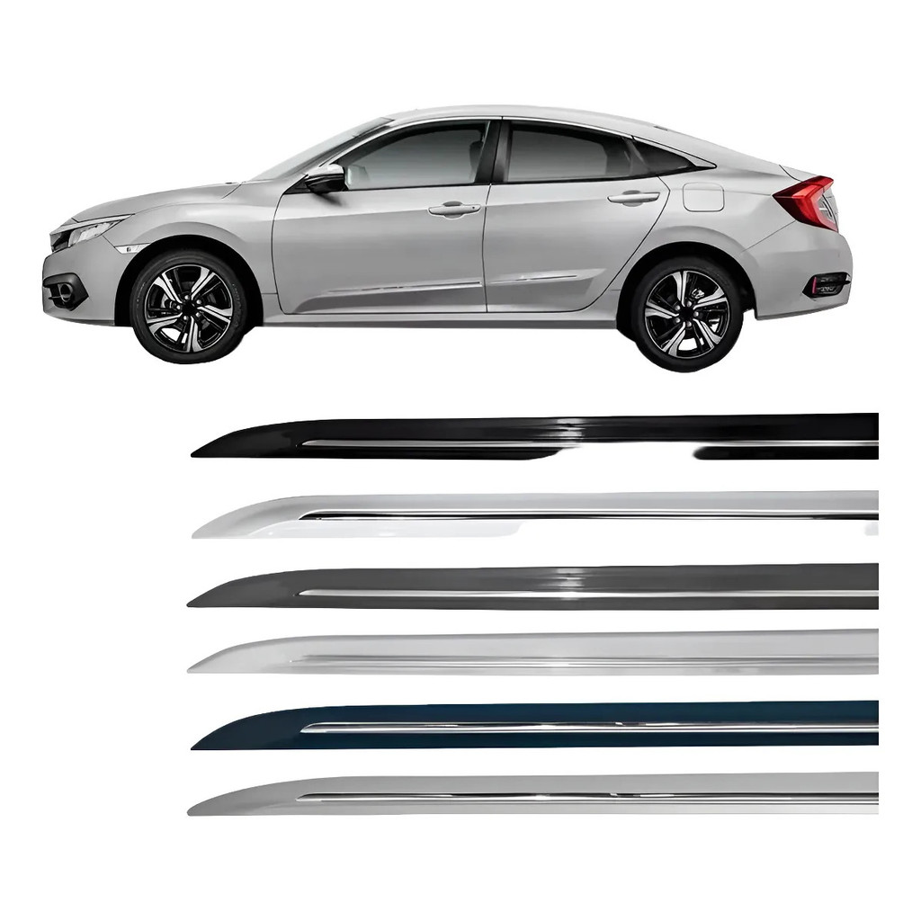 Friso Lateral Civic G10 2017 2018 2019 2020 Novo Modelo Azul Cósmico Metálico