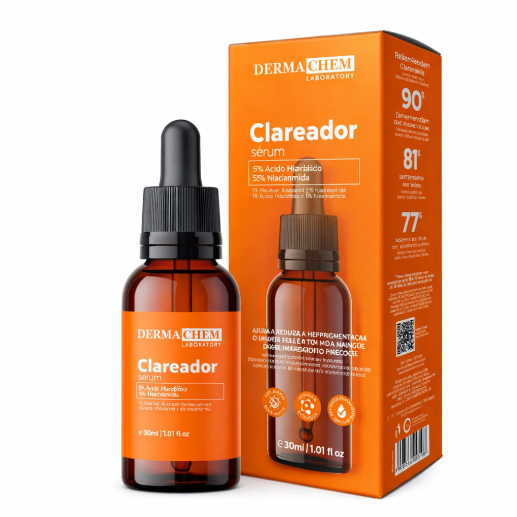 Sérum Clareador Derma Chem 30ml Uniformiza e Ilumina A Pele