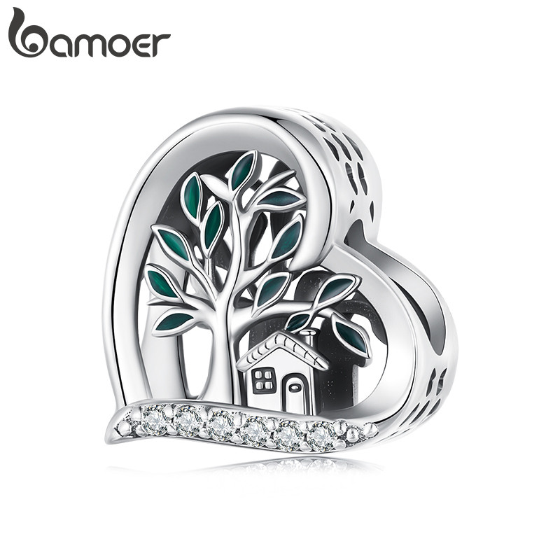 Bamoer Bead A Árvore Da Família Pingente DIY Pulseira Colar Acessórios Para Presentes Femininos