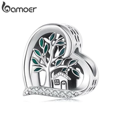 Bamoer Bead A Árvore Da Família Pingente DIY Pulseira Colar Acessórios Para Presentes Femininos
