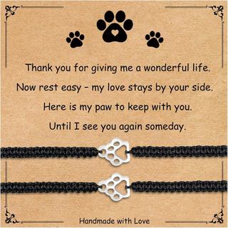 2 Pulseiras Comemorativas para Cães, Presentes de Condolências pela Perda de um Cão, Pulseira da Amizade com Estampa de 