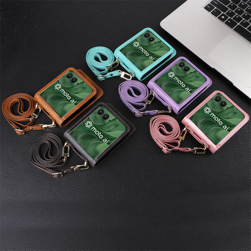 Para Motorola Razr 60 Ultra Carteira Crossbody Cordão Caso De Telefone Moto Razr