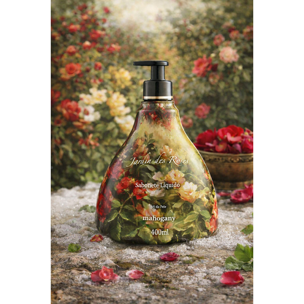 Sabonete Líquido Cremoso Mahogany Jardin des Roses 400ml Limpeza Suave Floral