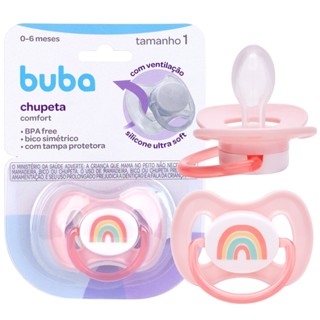 Chupeta Infantil Comfort Tam 1 Arco Iris Bpa Livre - Buba em Oferta na Shopee