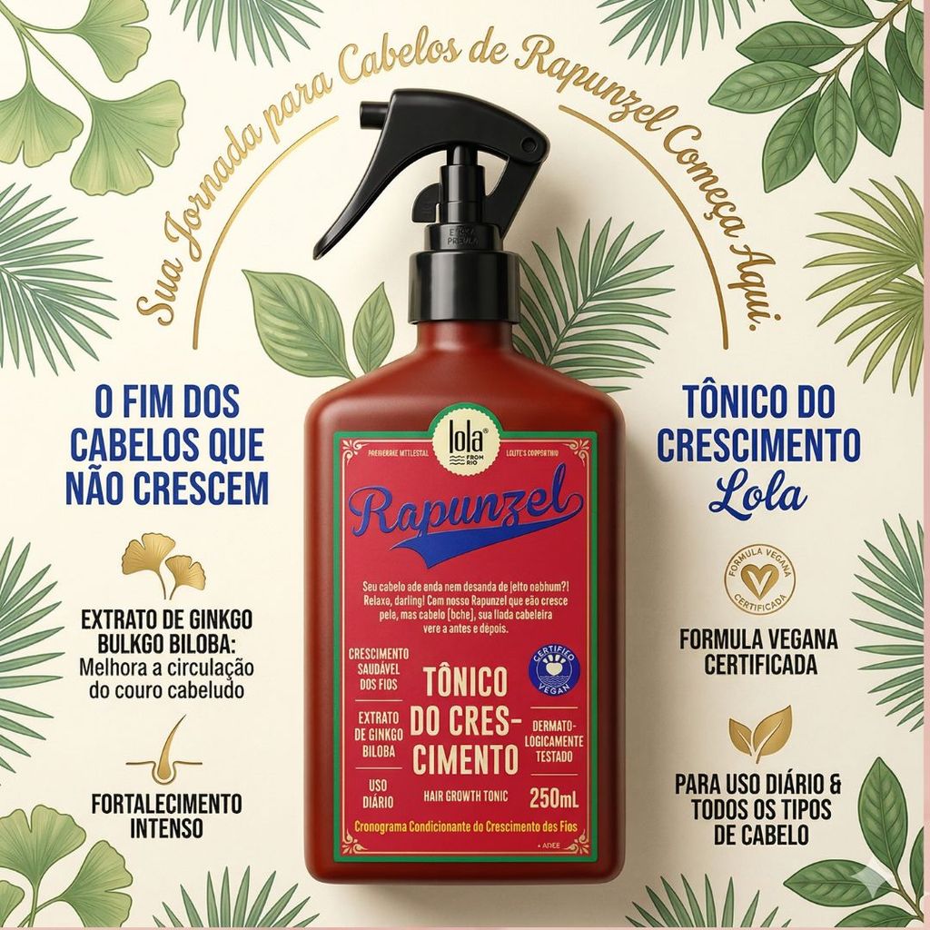 Tônico De Crescimento Rapunzel 250ml - Lola Cosmetics