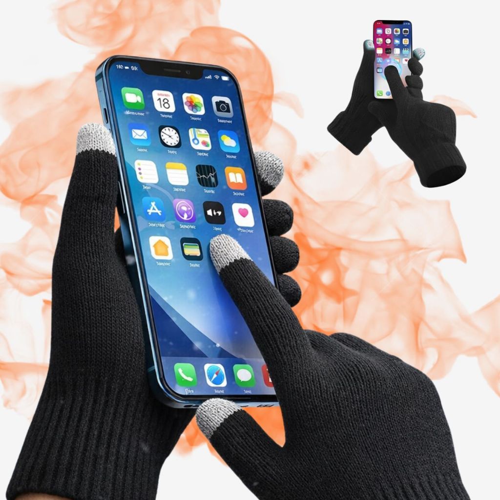Luva Térmica Para Frio Touch screen Unissex Preta Quente Confortável Resistente Para Celular Tablet e Smartphone