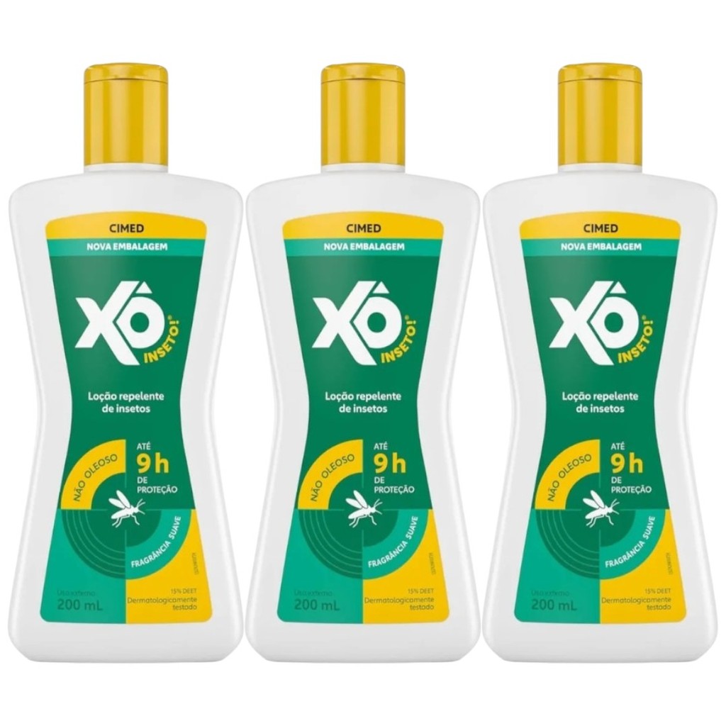 Kit 3 Repelente Xô Inseto Loção 200ml - Cimed