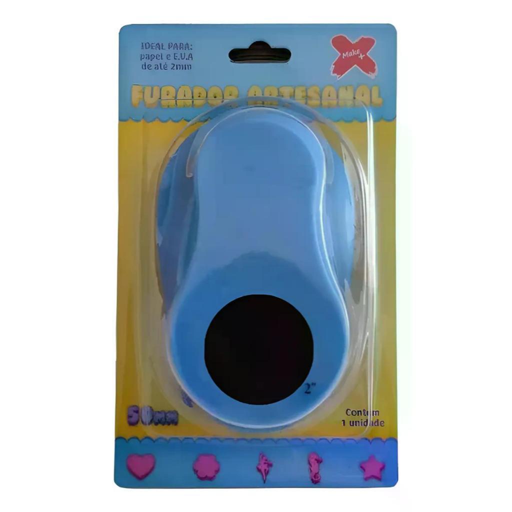 Furador Scrapbook Círculo Liso Papel Corte 50mm (5cm) 2 Polegadas Cor Azul