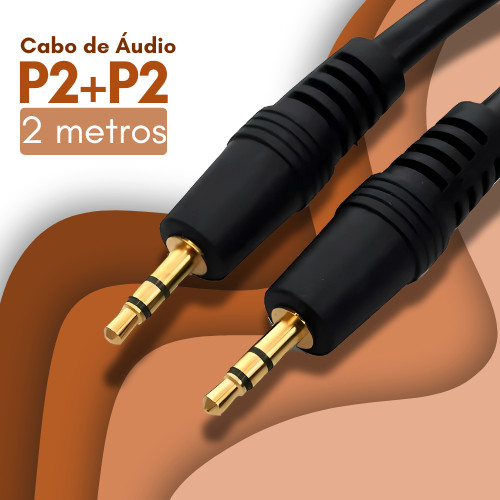 Cabo de Áudio Auxiliar Áudio P2/P2 Macho Para PC Celular Som TV Fone