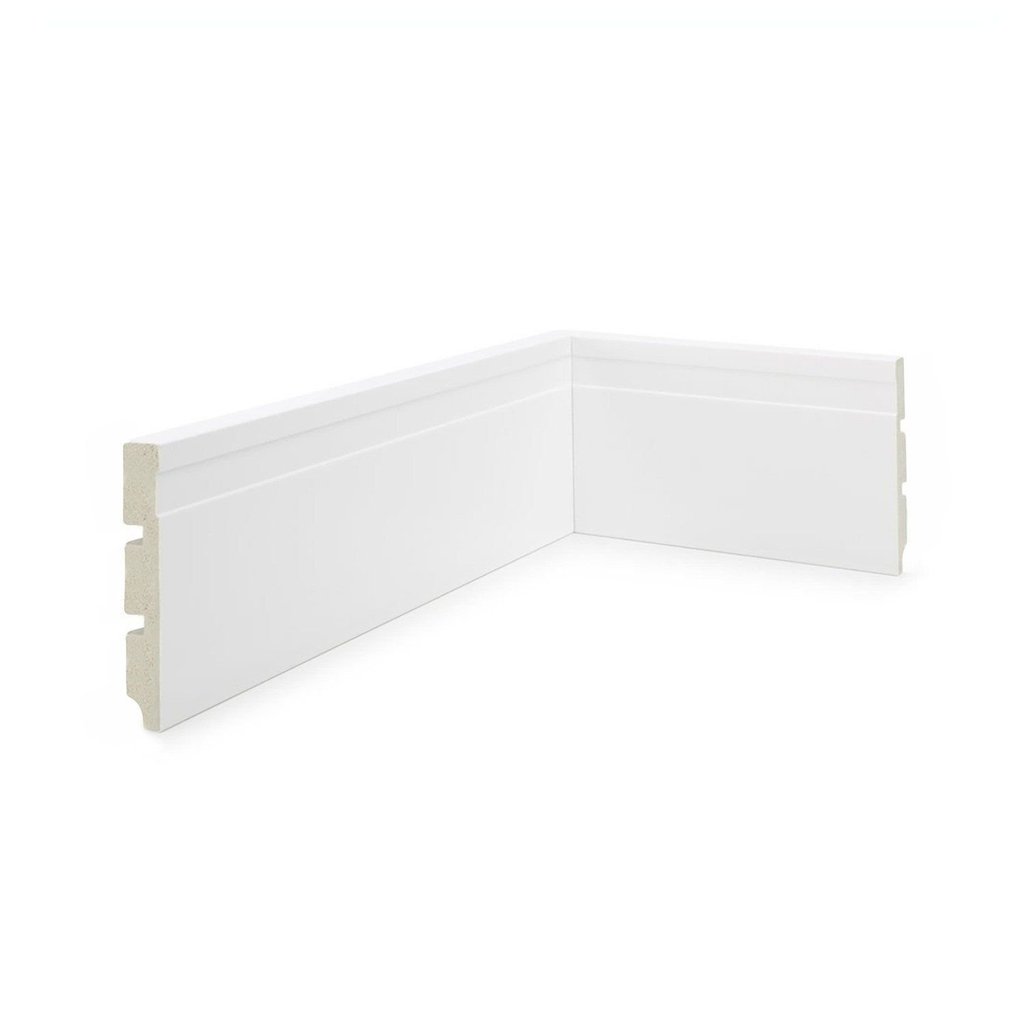 Rodapé de Poliestireno Barra 10x240cm Frisado Nfr Light Branco Ruffino