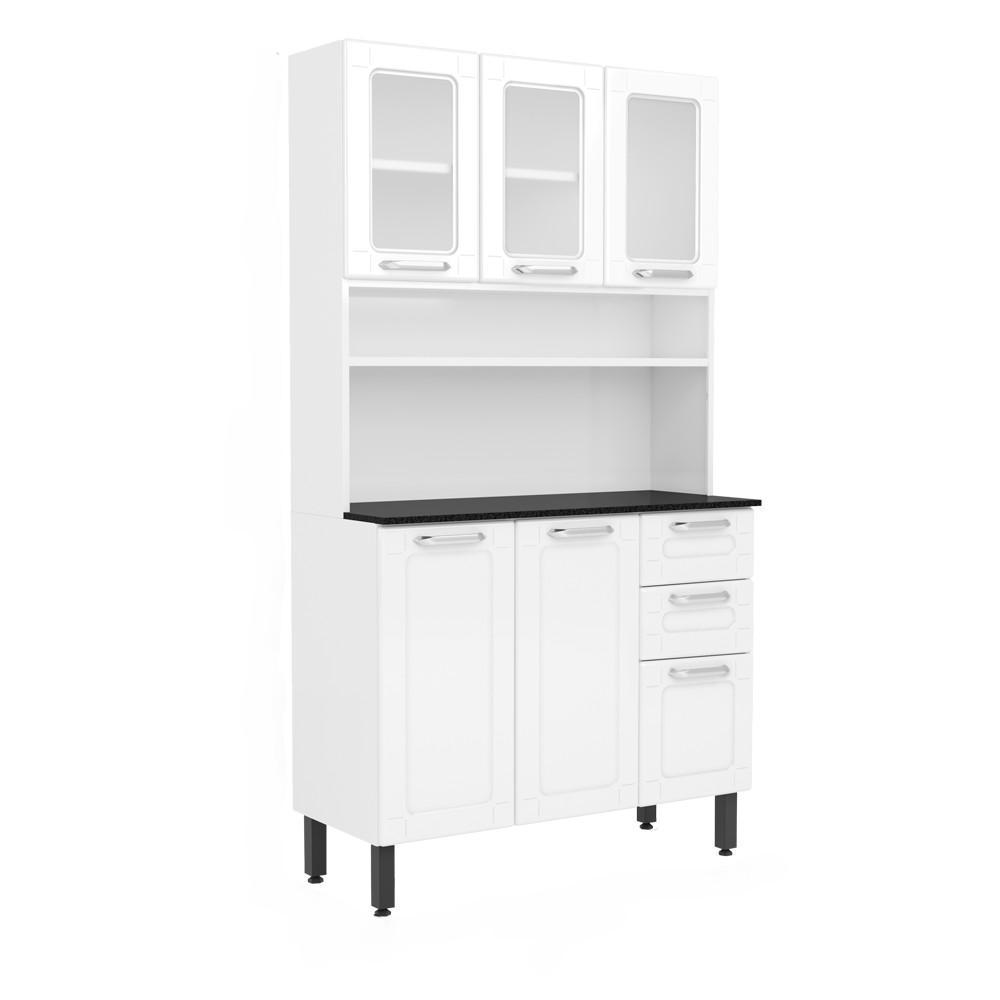 Cozinha Compacta em Aço com Vidro 2 Gav D Maria Bertolini