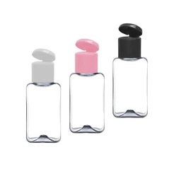 20 Frascos Pet Quadrado 40ml Rosca 20mm com Tampa Flip Top para Álcool Gel