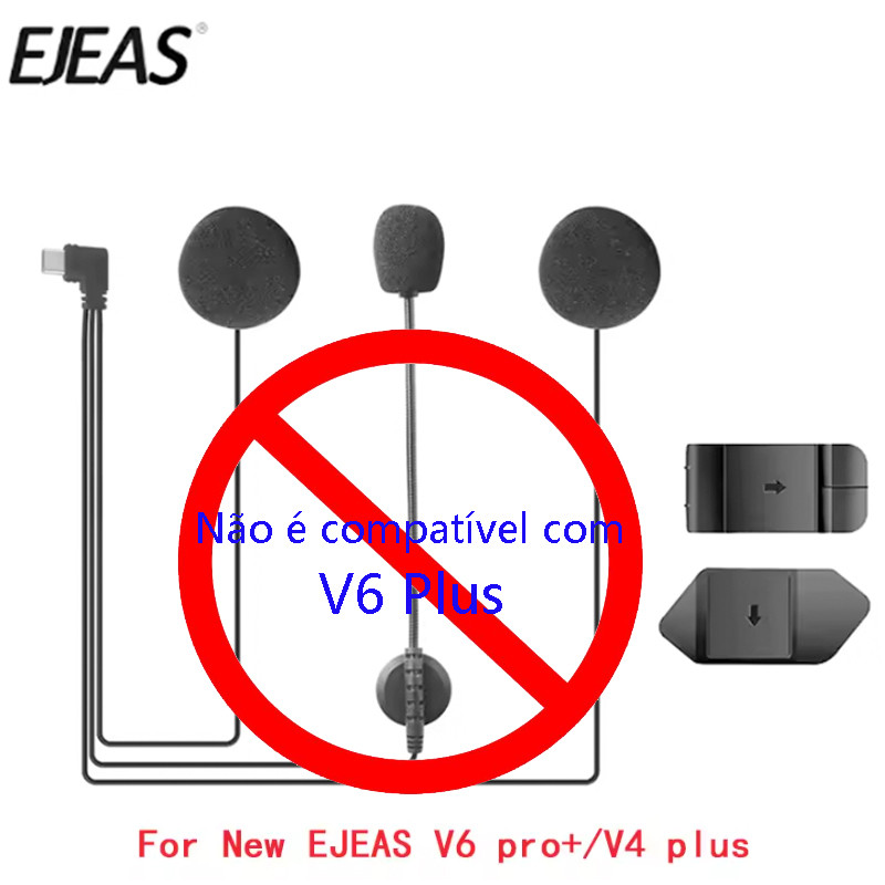 (Não universal) Clipe E Base De Fone De Ouvido Original Para EJEAS V4 PLUS/V6 PRO Capacete Da Motocicleta Com em Oferta na Shopee
