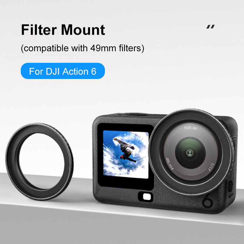 Adequado para DJI Osmo Action 6 suporte de filtro câmera esportiva quadro de filtro protetor de Metal