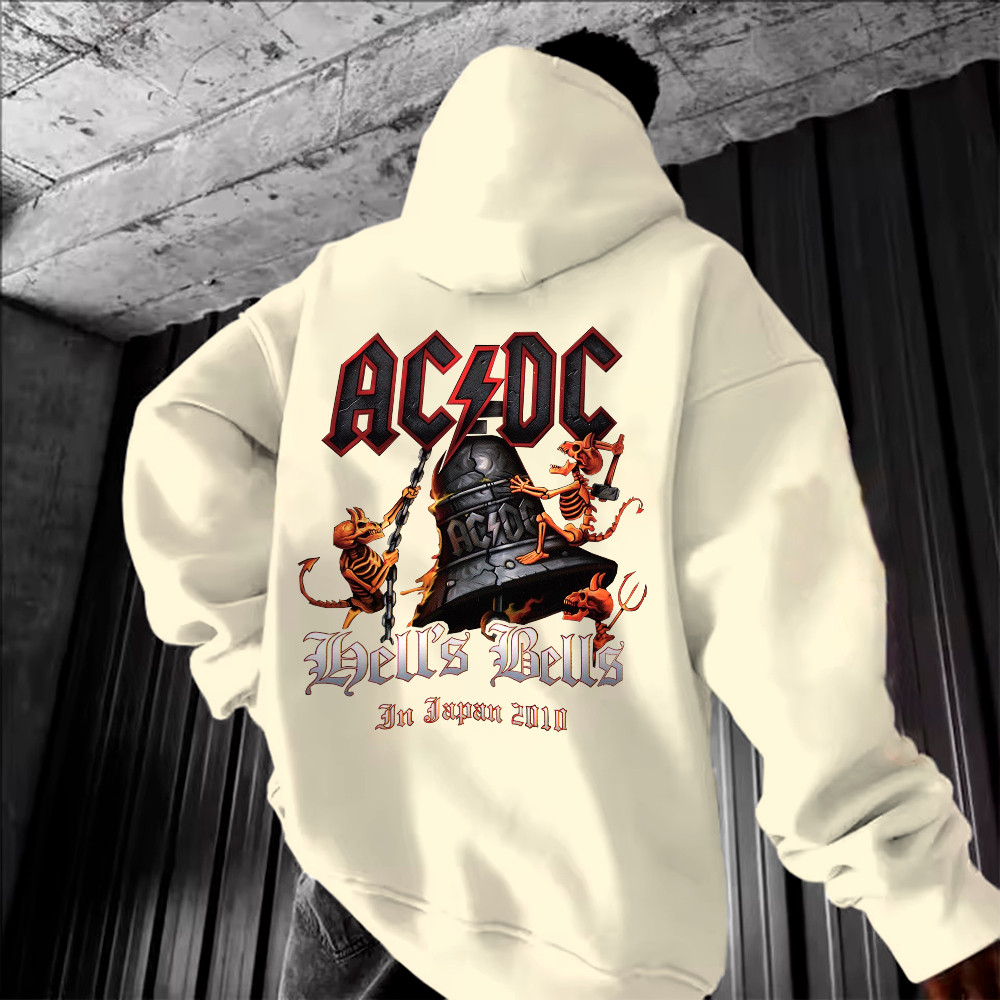 Moletom Canguru Blusa De Frio ACDC Hells Bells Demons Hard Rock Street Blusa de frio