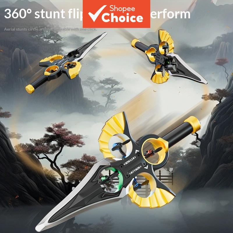RC Espada Voadora - Drone Brinquedo de Avião de Controle Remoto com Controle por Gestos e Sensores de Movimento,