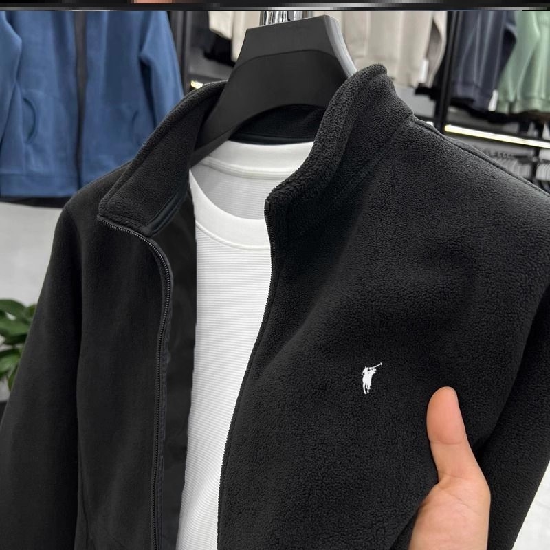 Contra Retreat trabalho Wear Polar velo moletom masculino outono inverno americano pesado solto Casual moletom de lã de 