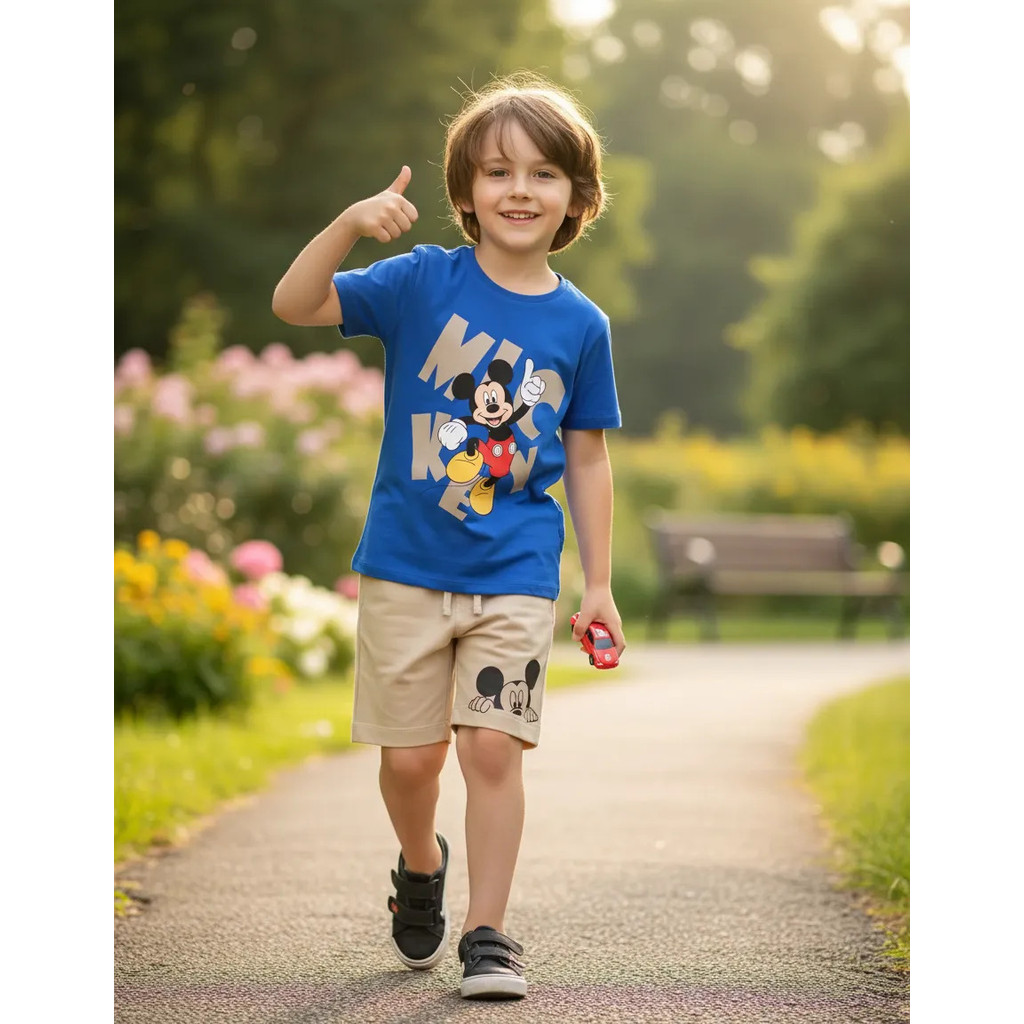 Camiseta + Short Conjunto Infantil Mikey Personagem Desenho Conjunto De Bermuda Juvenil Conjunto De Bermuda Juvenil