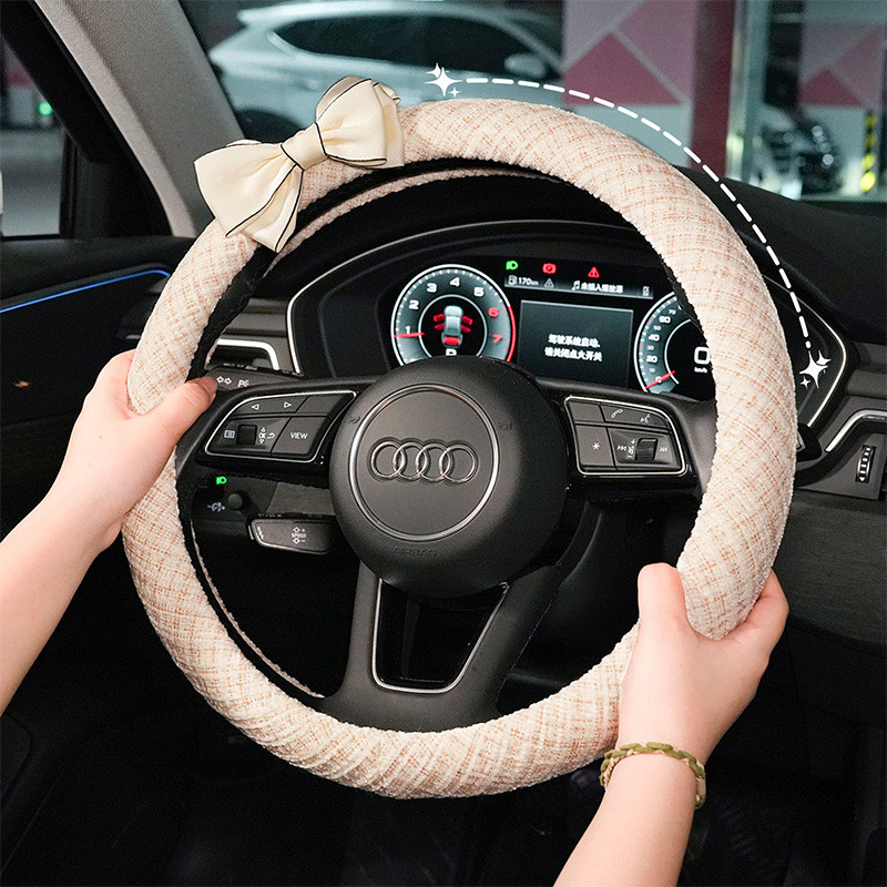 Capa de aperto do volante tipo pequeno capa de uso fragrância moinho de vento quatro estações algodão linho deusa Univer