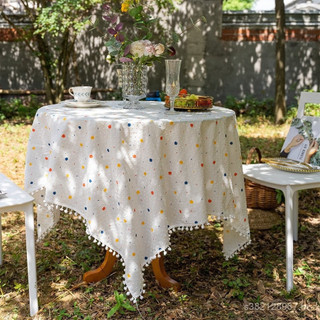 Toalha de mesa francesa dos grafittti, algodão 100%, toalha de mesa redonda, decoração de acampamento, dustproof