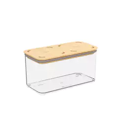 Pote Hermético Retangular Coza Modo Bambu 1,3 Litros Cristal Brinox - 40646/3009