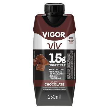 Bebida Proteica Chocolate Zero Lactose Vigor Viv Protein em Oferta na Shopee