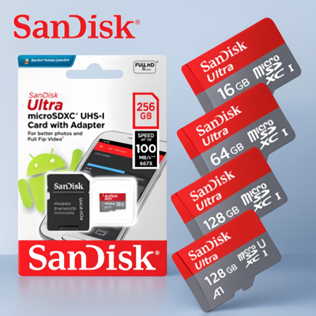 Cartão De Memória SanDisk MicroSd 128GB - 1TB Classe A10 Ultra Câmeras de Segurança Drone Celular