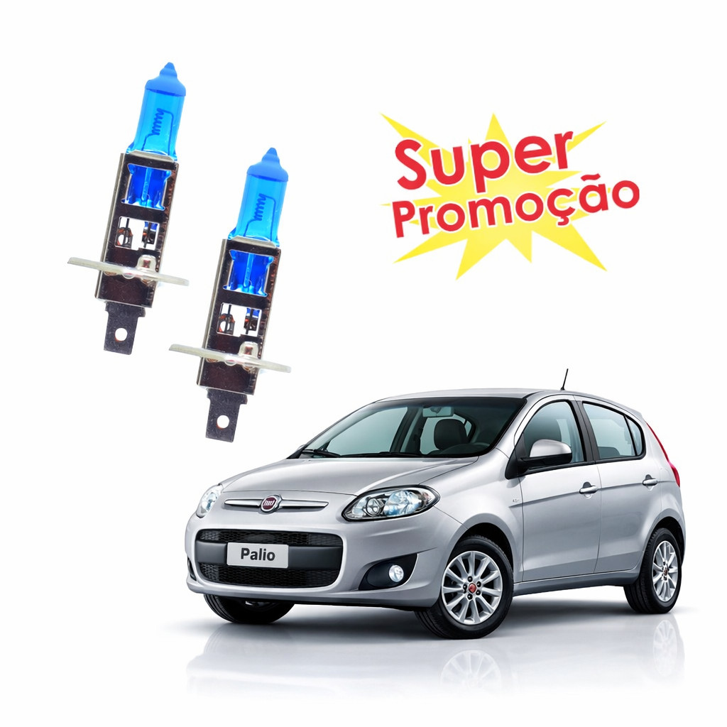 Par Lampada Super Branca Farol de Milha Palio 2012 2013 2014 2015 2016 2017 2018 8500k H1 em Oferta na Shopee