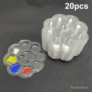10/20pcs Paleta de Pintura a Óleo Gouache Descartável Paleta de Pintura em Aquarela Lavável Forma de Flor de Ameixa Pale em Oferta na Shopee