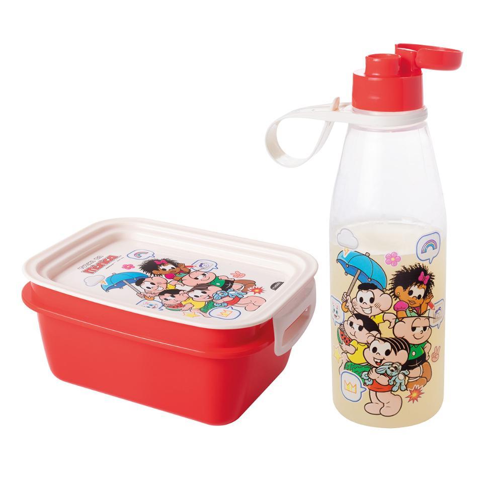 Kit Lancheira Turma da Mônica  1 Pote Marmita 1 Garrafa Volta às Aulas Plasútil em Oferta na Shopee