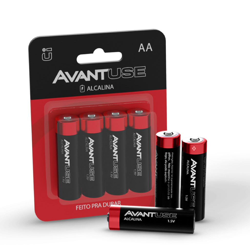 Kit 4 Pilhas Alcalina AA Pequena 1.5V Avant Use em Oferta na Shopee