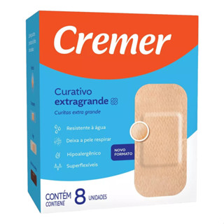 Curativo Transparente Extra Grande Comum Bege C/8 Cremer em Oferta na Shopee