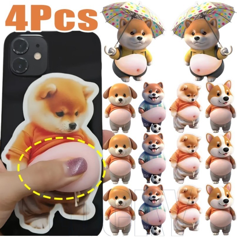 2/4 Unidades 3D Shiba Adesivo De Segurança Anti-Colisão-Protetor De Canto Infantil-Rolha De Porta De Amortecedor-Telefon