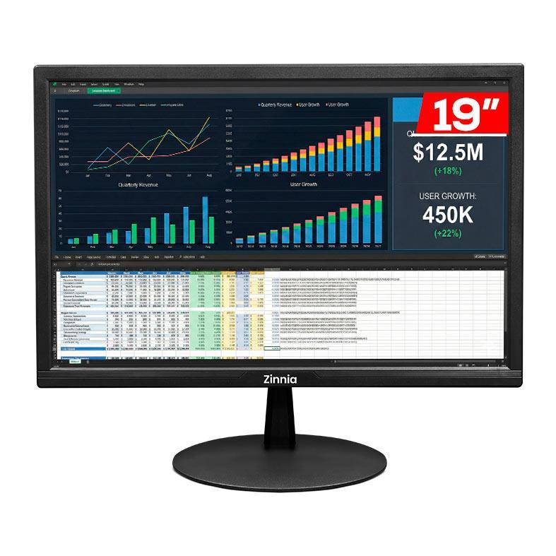 Monitor Zinnia Delfos DF19, 19 Pol, TN, HD, sRGB 95, 75Hz, VGA/HDMI, ZNO-DFO19-BL01