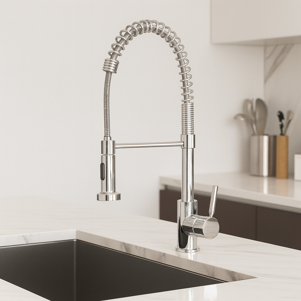 Torneira Cozinha Flexível Giratória Aço Inox Monocomando Premium em Oferta na Shopee