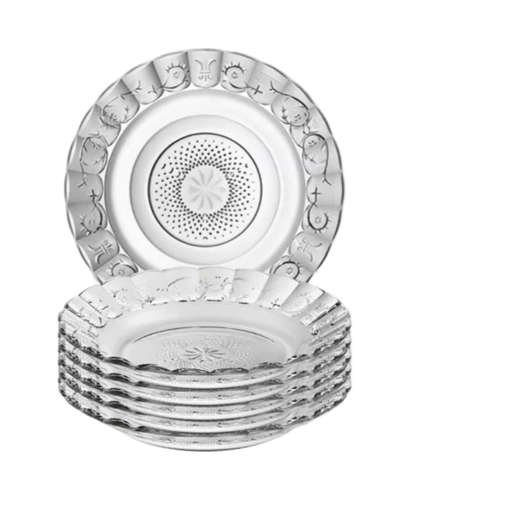 Pratos De Vidro Fundo Egípcio 6 Unidades