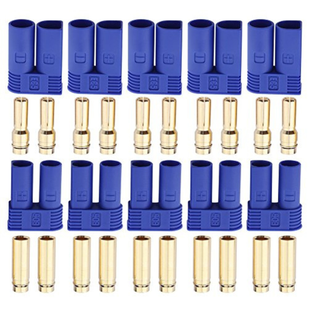 10 Pares Conector de Energia EC5 Azul com Plug banana 5mm 120 Amperes Projeto Modelismo Helimodelo