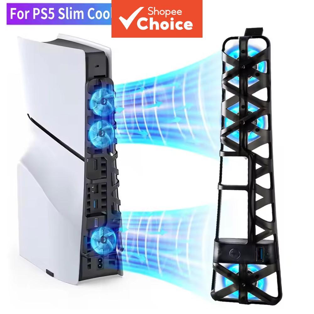 Para Acessórios PS5 Slim, Ventilador de Resfriamento com Porta USB 3.0, Cooler para Sistema de Resfriamento do Console