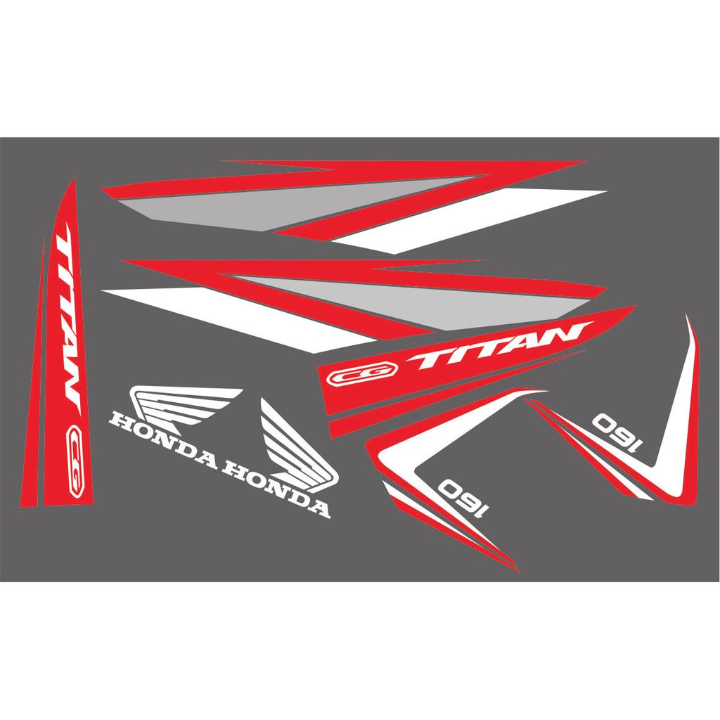 Kit de Adesivos Faixas Titan 150 KS e Titan 160 Vermelho